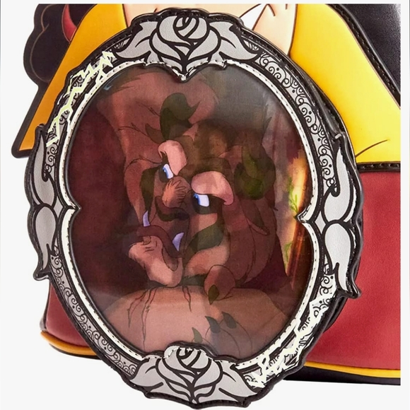 🌹 Loungefly Disney Beauty And The Beast Gaston Villains Mini Backpack Purse Bag - Picture 4 of 8
